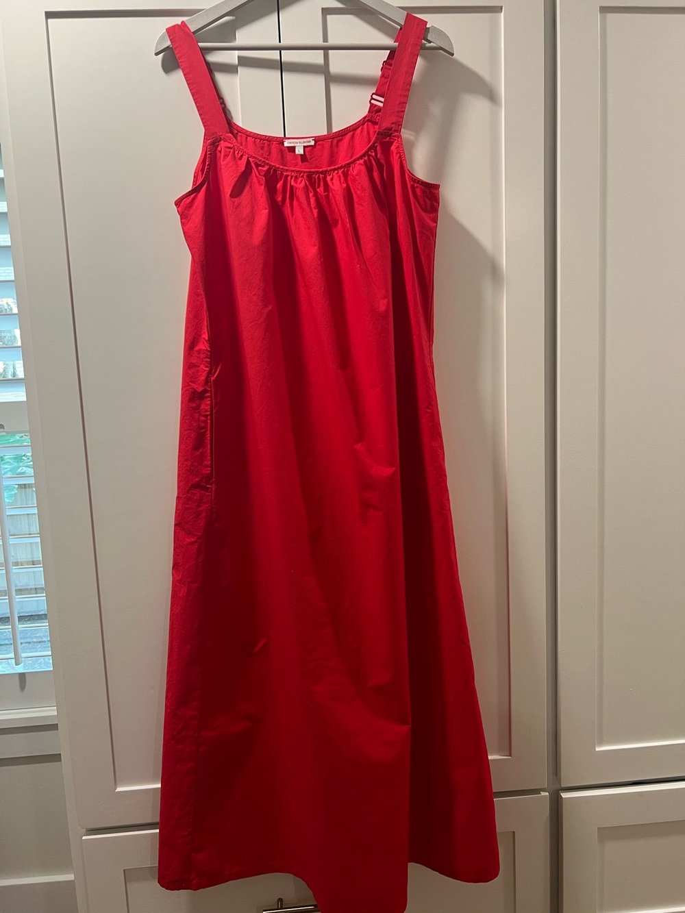 NWOT Frances Valentine Red Scoop Neck Maxi Dress W/ Detachable Flower Pin